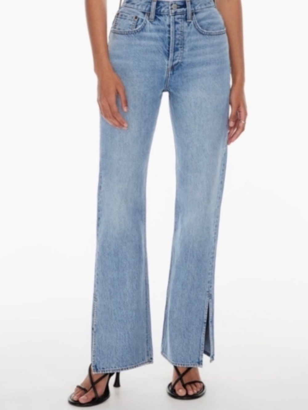 DENIM FORUM THE JONI HIGH RISE LOOSE Split Hem 28L SIZE 27